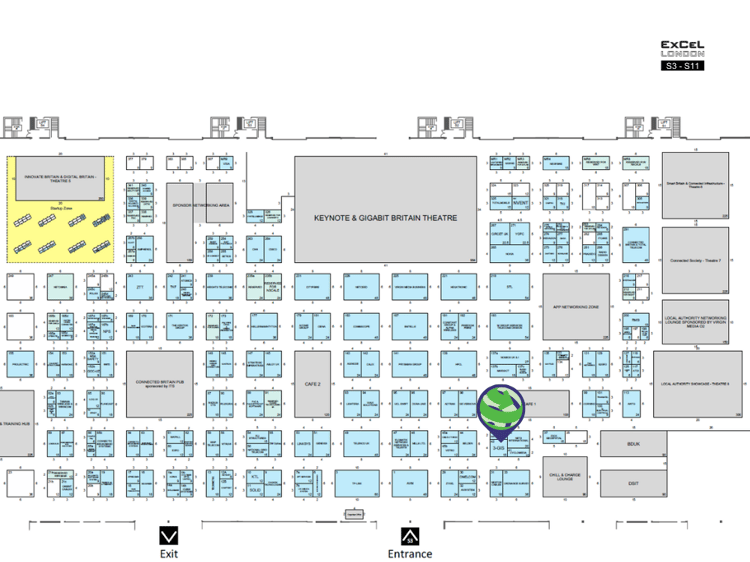 Connected Britain 2025 floor plan: Visit 3-GIS at Stand 42